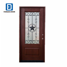 Fangda discount rustic pre-finished decorative fiberglass door